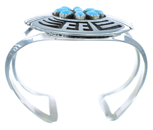 Turquoise Genuine Sterling Silver Navajo Indian Cuff Bracelet RX103450